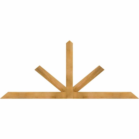 Ekena Millwork Saratoga Rough Sawn Timber Gable Bracket, Western Red Cedar, 84"W x 35"H x 2"D x 4"F, 10/12 Pitch GBW084X35X0204SAR00RWR